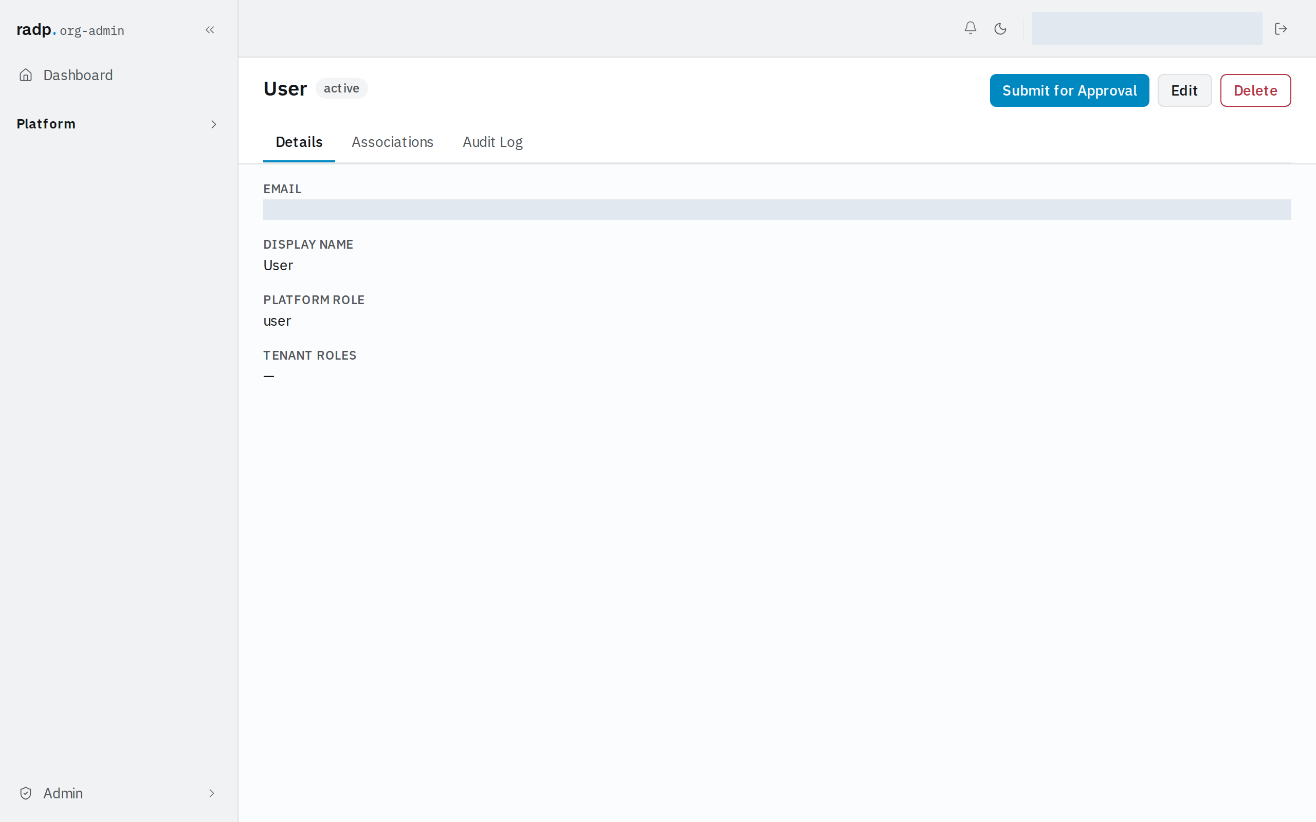 An active record with Submit for Approval in its header