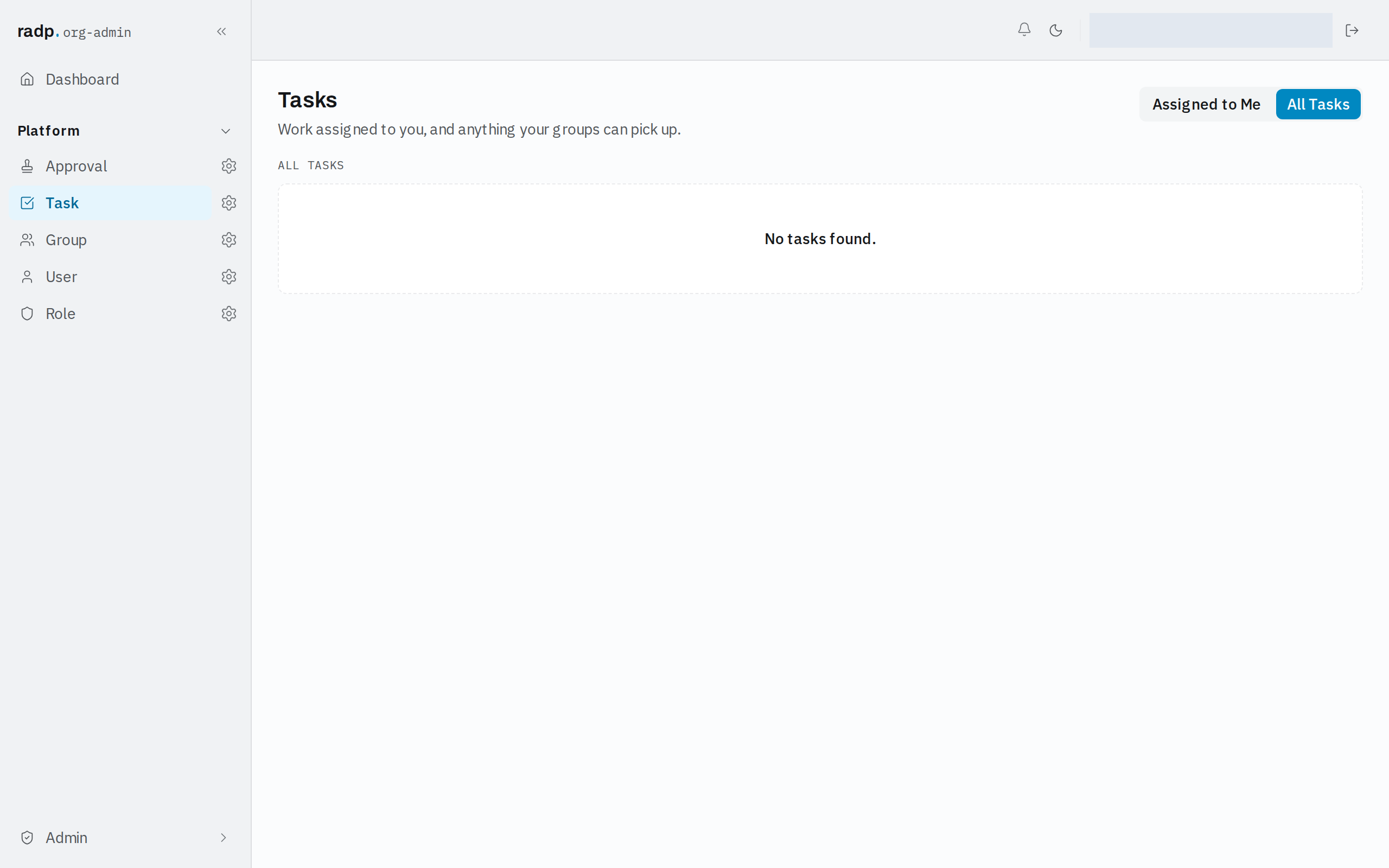 The All Tasks view