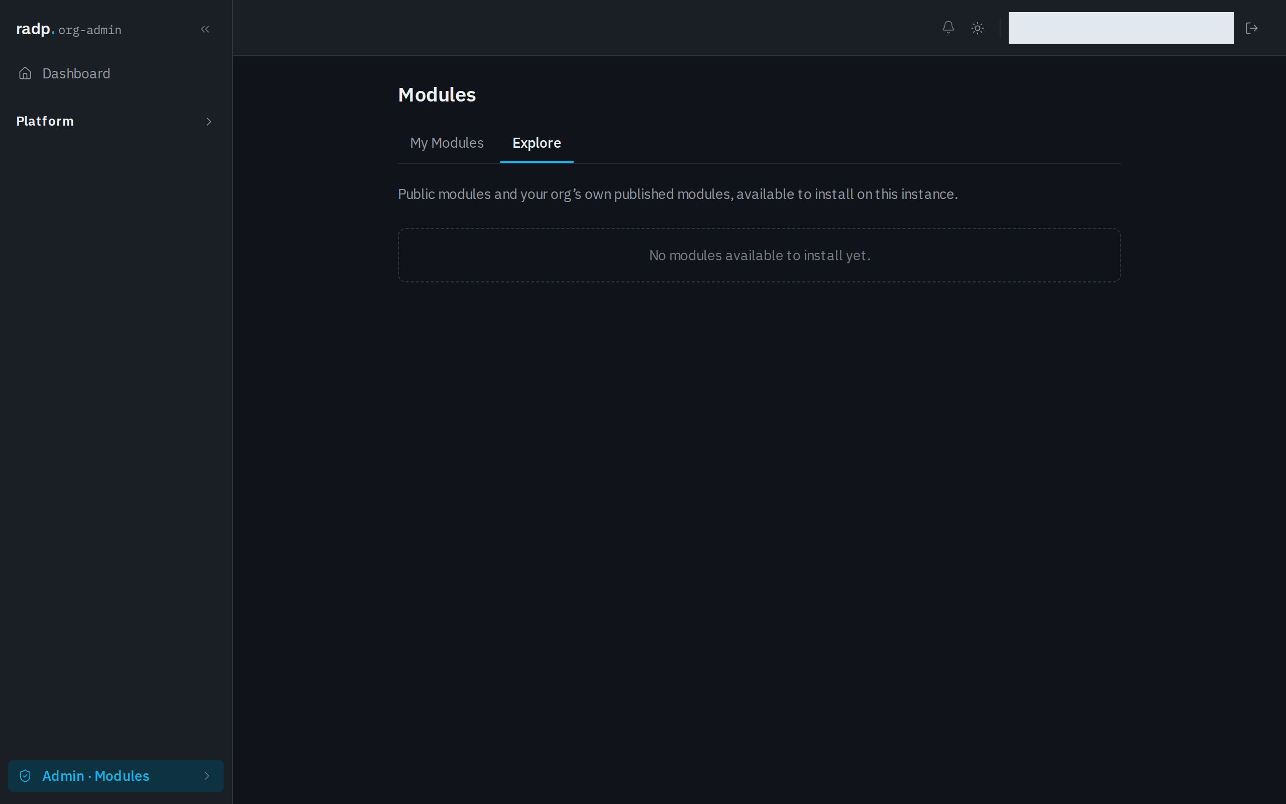 The Explore tab of the Modules screen