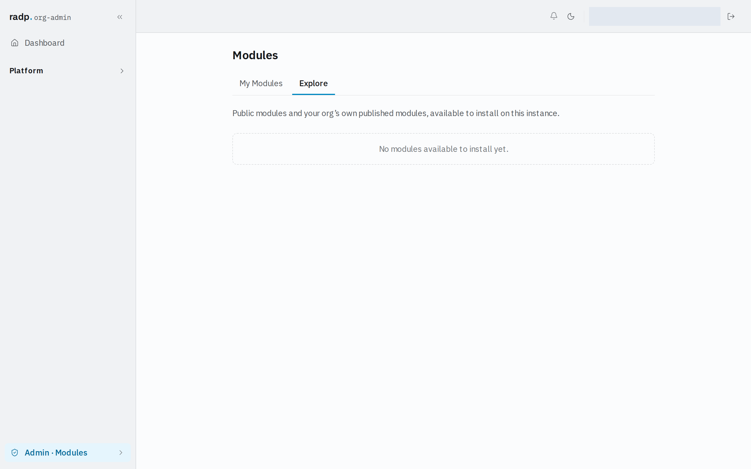 The Explore tab of the Modules screen