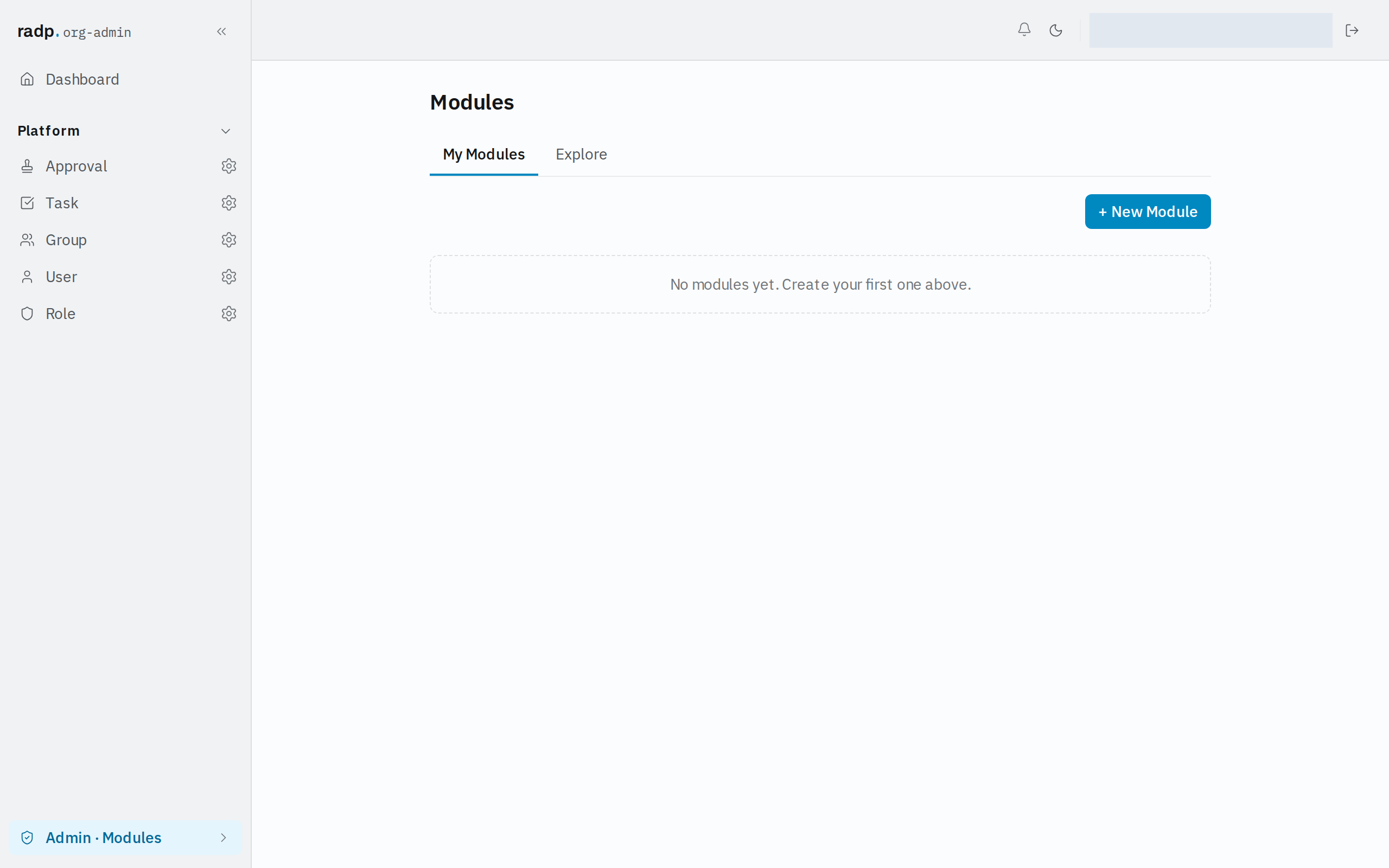 My Modules in a workspace that has no modules yet