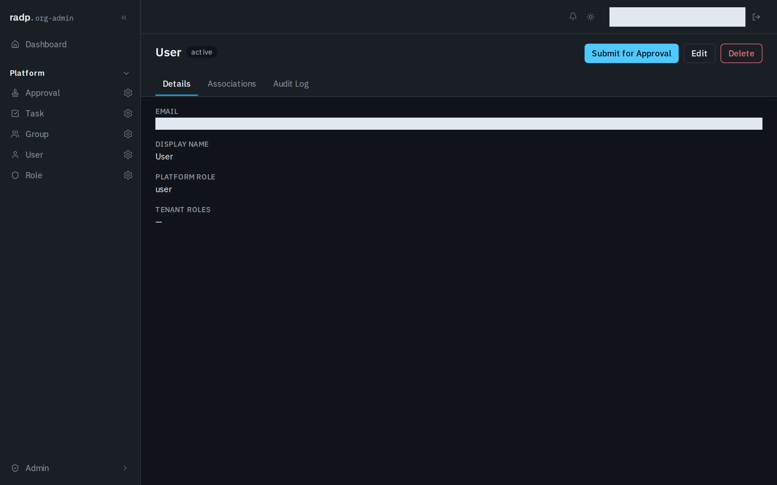 A record's Details tab, listing each field and its value