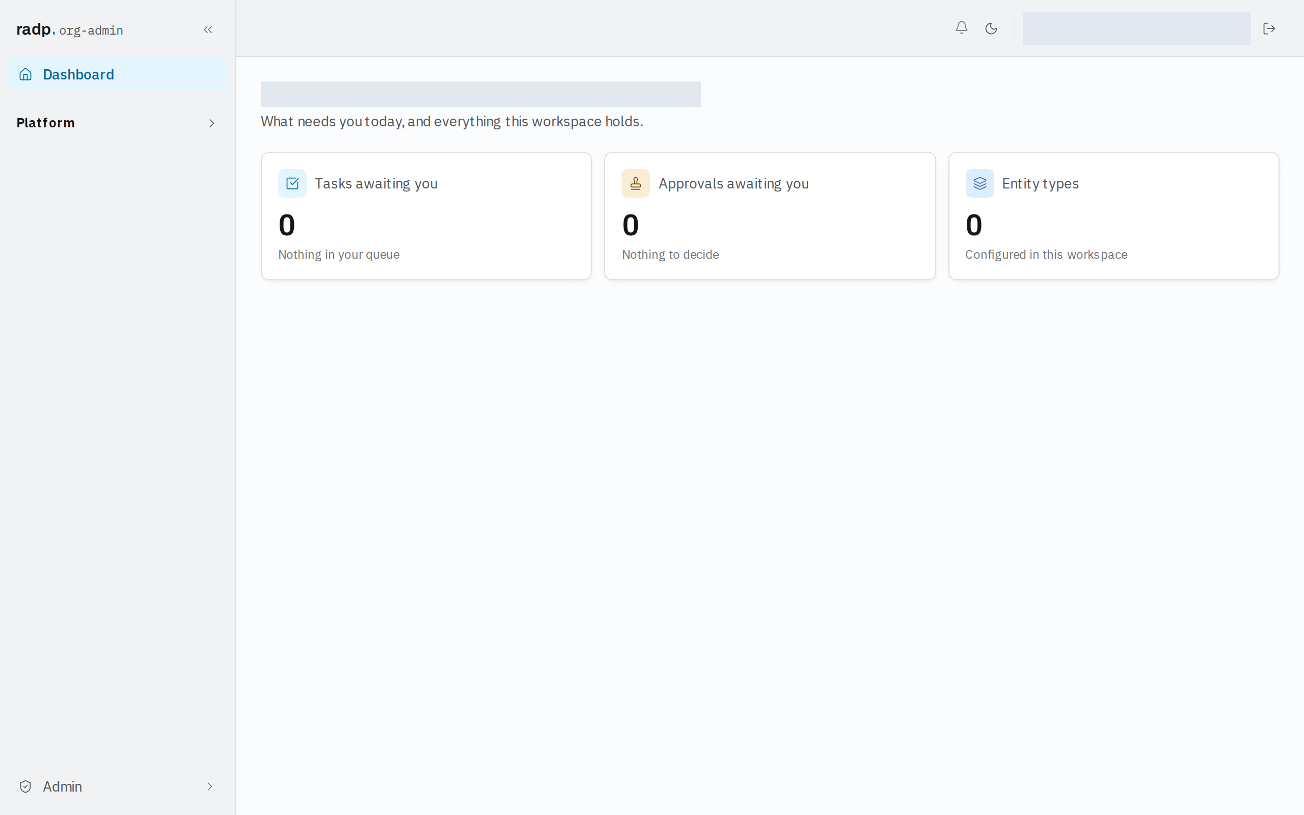 Dashboard with the Tasks awaiting you and Approvals awaiting you counts