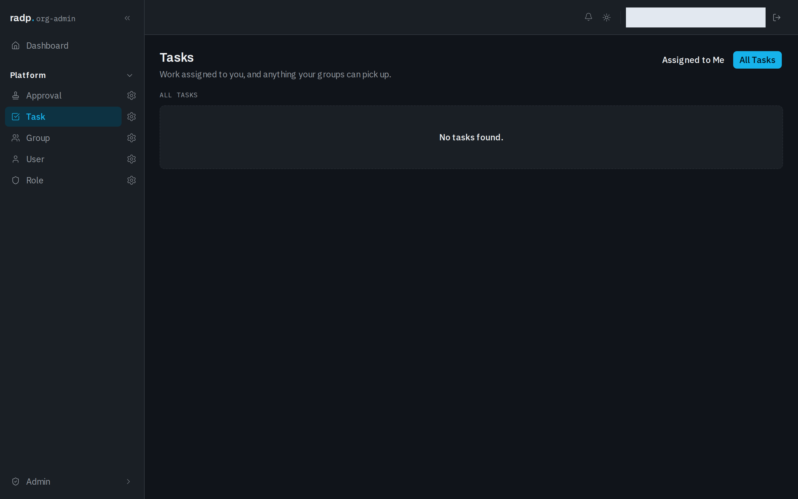 The All Tasks tab